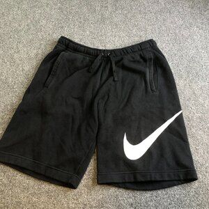 Nike Sweat Shorts Mens Medium Black Club Fleece Big Logo Pockets